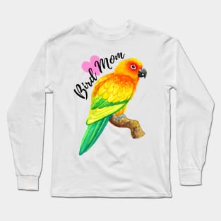 Sun Conure Bird Mom (Black) Long Sleeve T-Shirt